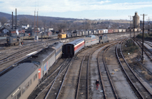 Photo of a passenger train in Charlottesville yard