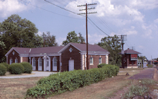 The steet side of the freshly painted Doswell depot
