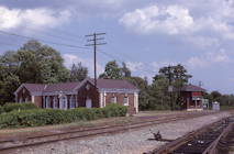 The steet side of the freshly painted Doswell depot