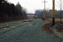 Photo of the east end of the Shadwell siding