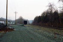 Photo of the west end of the Shadwell siding
