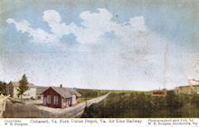 Postcard image of the Fork Union depot